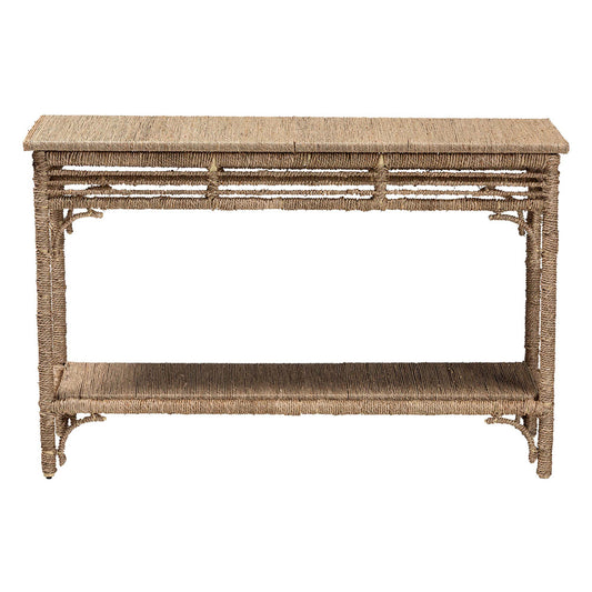 bali & pari - Ganit Console Table in Natural Brown - F248-FT3-Seagrass-Console Table view 2