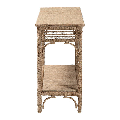 bali & pari - Ganit Console Table in Natural Brown - F248-FT3-Seagrass-Console Table view 3