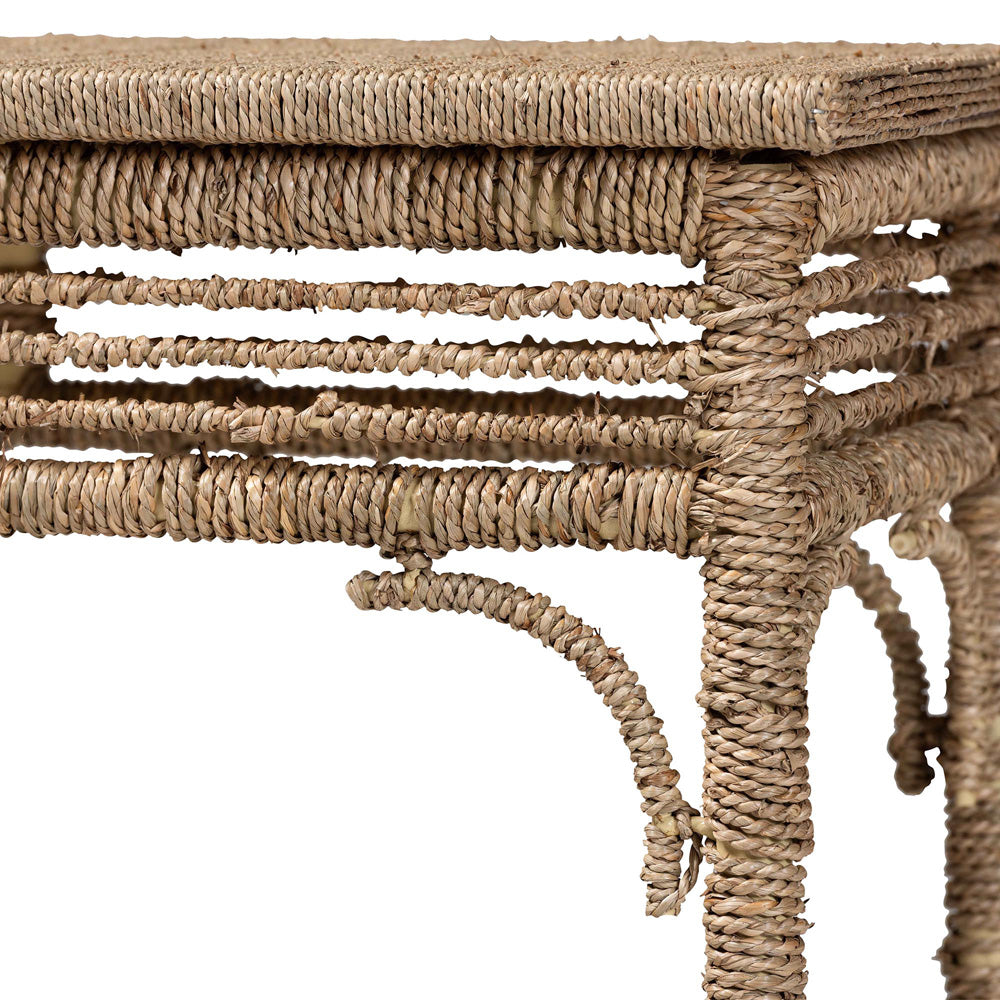 bali & pari - Ganit Console Table in Natural Brown - F248-FT3-Seagrass-Console Table view 4