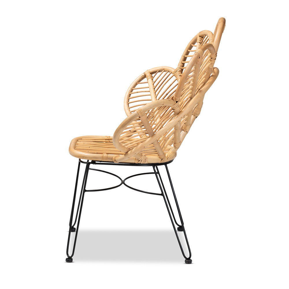 bali & pari - Garan Chair in Natural Brown/Black - Leaf-Rattan-CC view 3