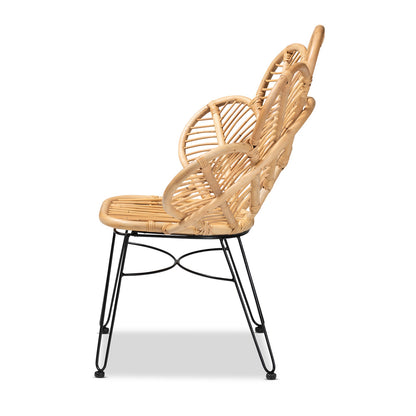 bali & pari - Garan Chair in Natural Brown/Black - Leaf-Rattan-CC view 3
