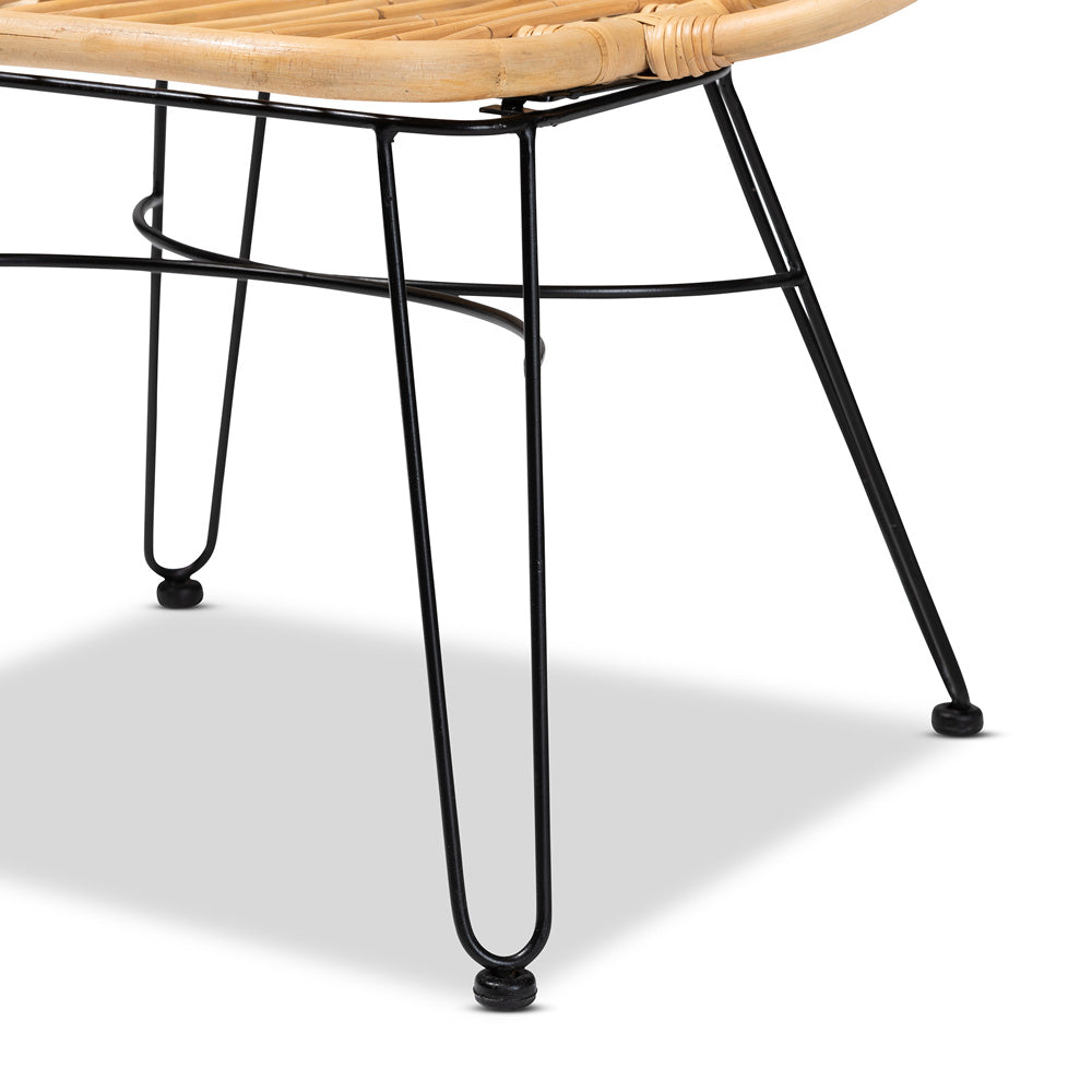 bali & pari - Garan Chair in Natural Brown/Black - Leaf-Rattan-CC view 6