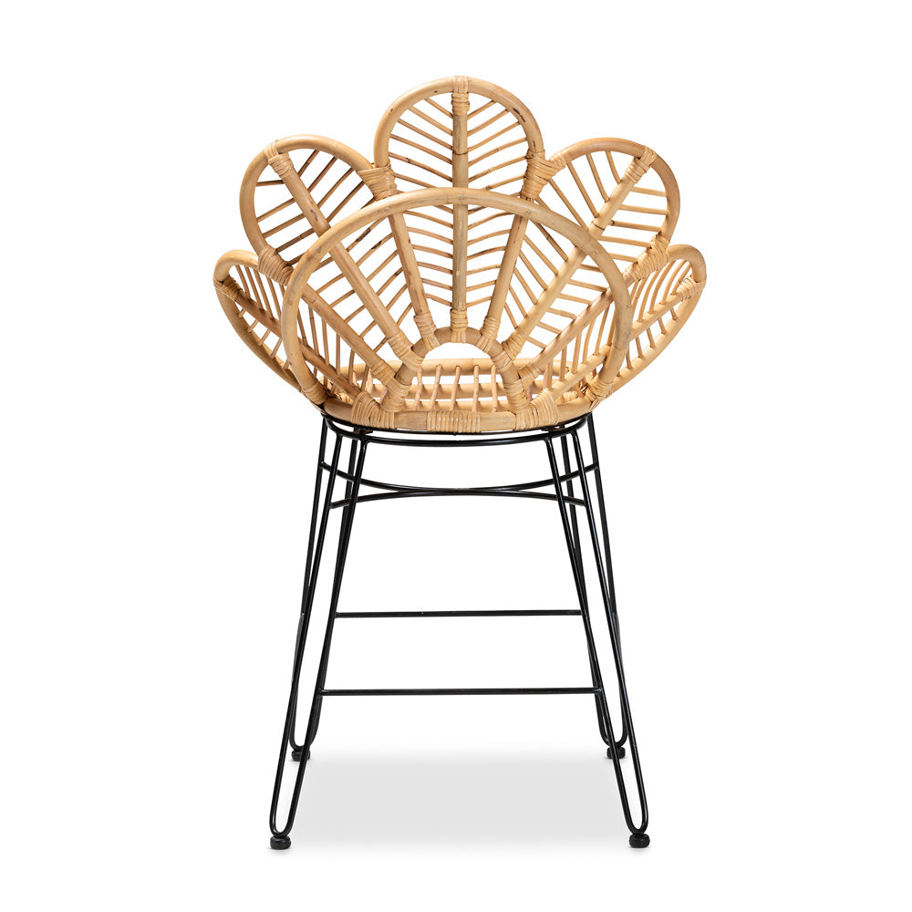bali & pari - Garan Counter Stool in Natural Brown/Black - Leaf-Rattan-CS view 4