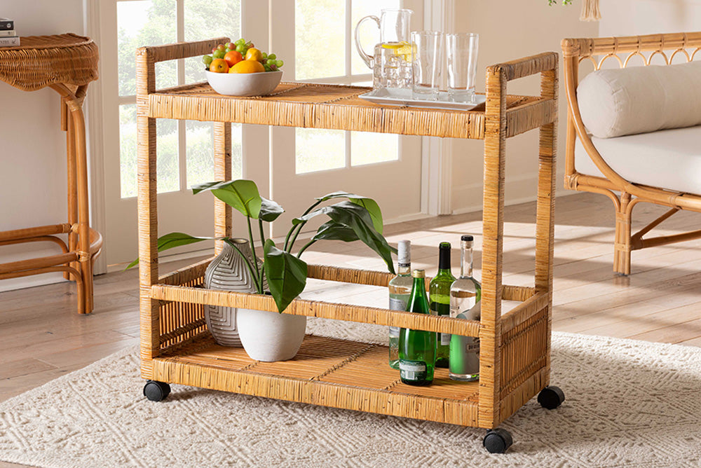bali & pari - Genet Cart - DCWH10014-Rous-Natural Rattan-Cart view 5