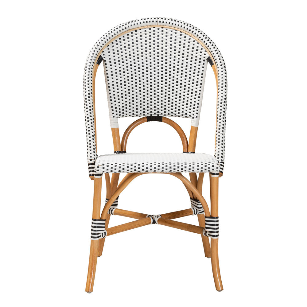 bali & pari - Genica Dining Chair in Black/White/Brown - DC613-Rattan-DC No Arm view 2