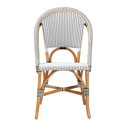 bali & pari - Genica Dining Chair in Black/White/Brown - DC613-Rattan-DC No Arm view 2