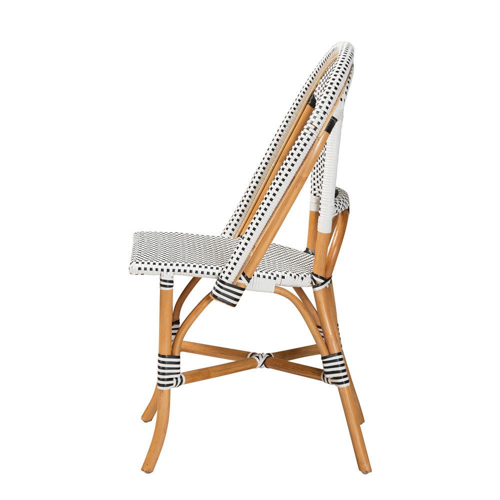 bali & pari - Genica Dining Chair in Black/White/Brown - DC613-Rattan-DC No Arm view 3