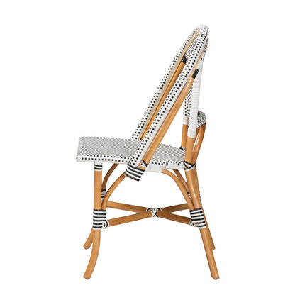 bali & pari - Genica Dining Chair in Black/White/Brown - DC613-Rattan-DC No Arm view 3