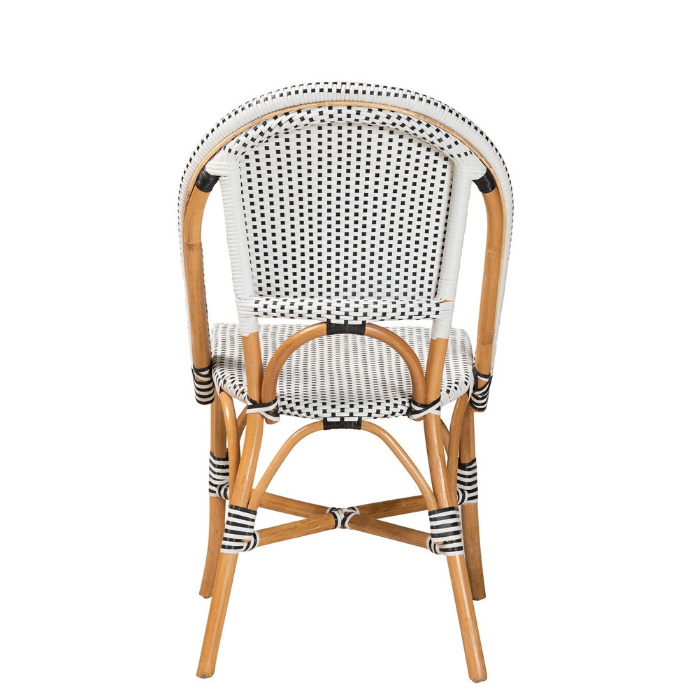 bali & pari - Genica Dining Chair in Black/White/Brown - DC613-Rattan-DC No Arm view 4