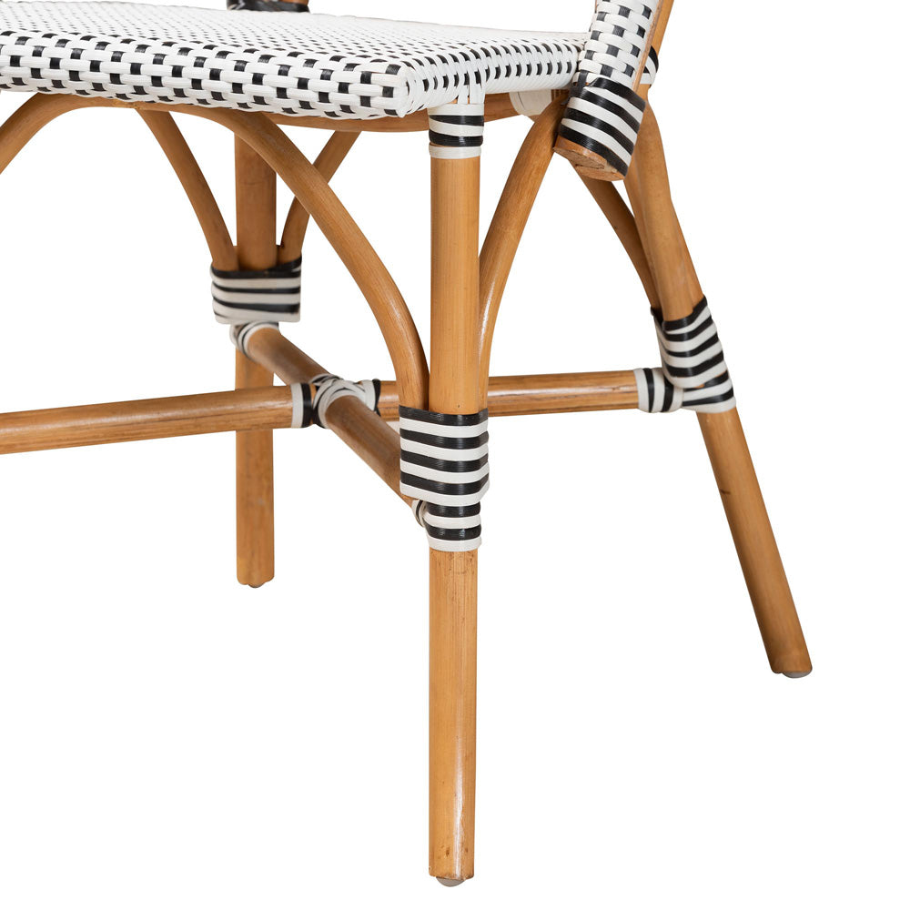 bali & pari - Genica Dining Chair in Black/White/Brown - DC613-Rattan-DC No Arm view 6