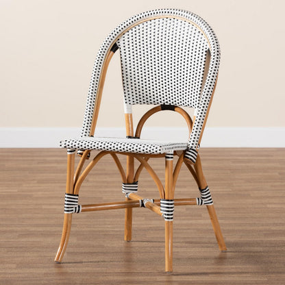 bali & pari - Genica Dining Chair in Black/White/Brown - DC613-Rattan-DC No Arm view 9