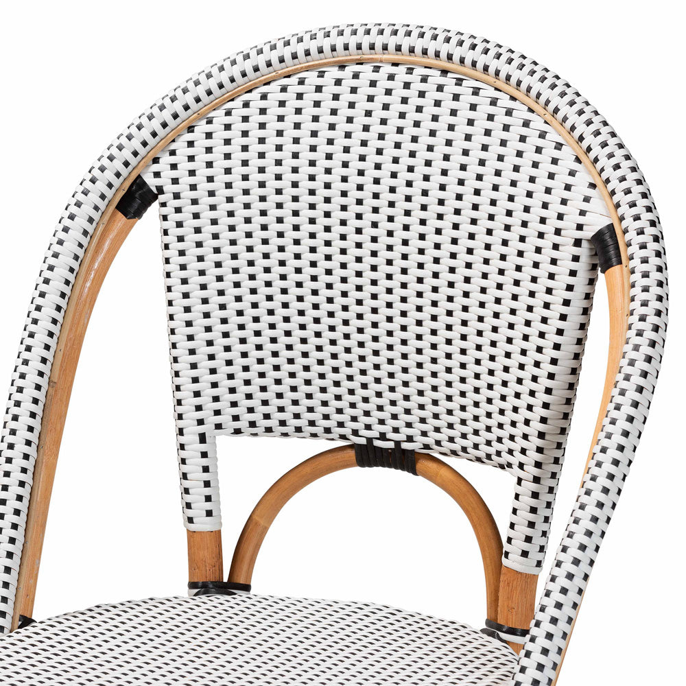 bali & pari - Genica Set of 2 Counter Stools in Black/White/Natural Rattan - DC613-Rattan-Black/White-CS No Arm view 4
