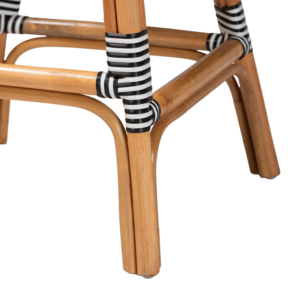 bali & pari - Genica Set of 2 Counter Stools in Black/White/Natural Rattan - DC613-Rattan-Black/White-CS No Arm view 5