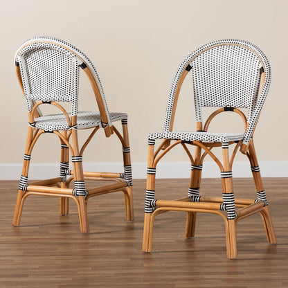 bali & pari - Genica Set of 2 Counter Stools in Black/White/Natural Rattan - DC613-Rattan-Black/White-CS No Arm view 8