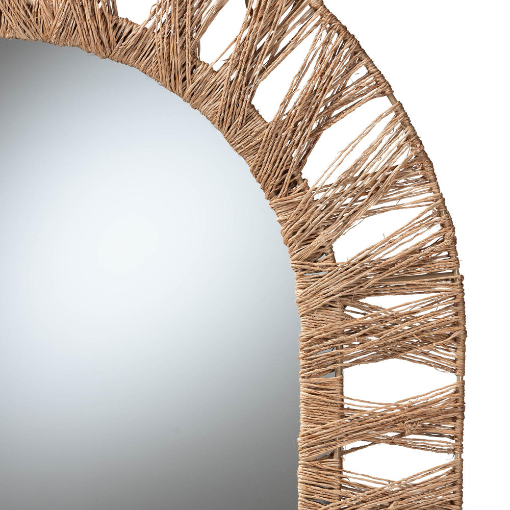 bali & pari - Geona Mirror in Natural Brown - F232-FT28-Jute-Mirror view 2
