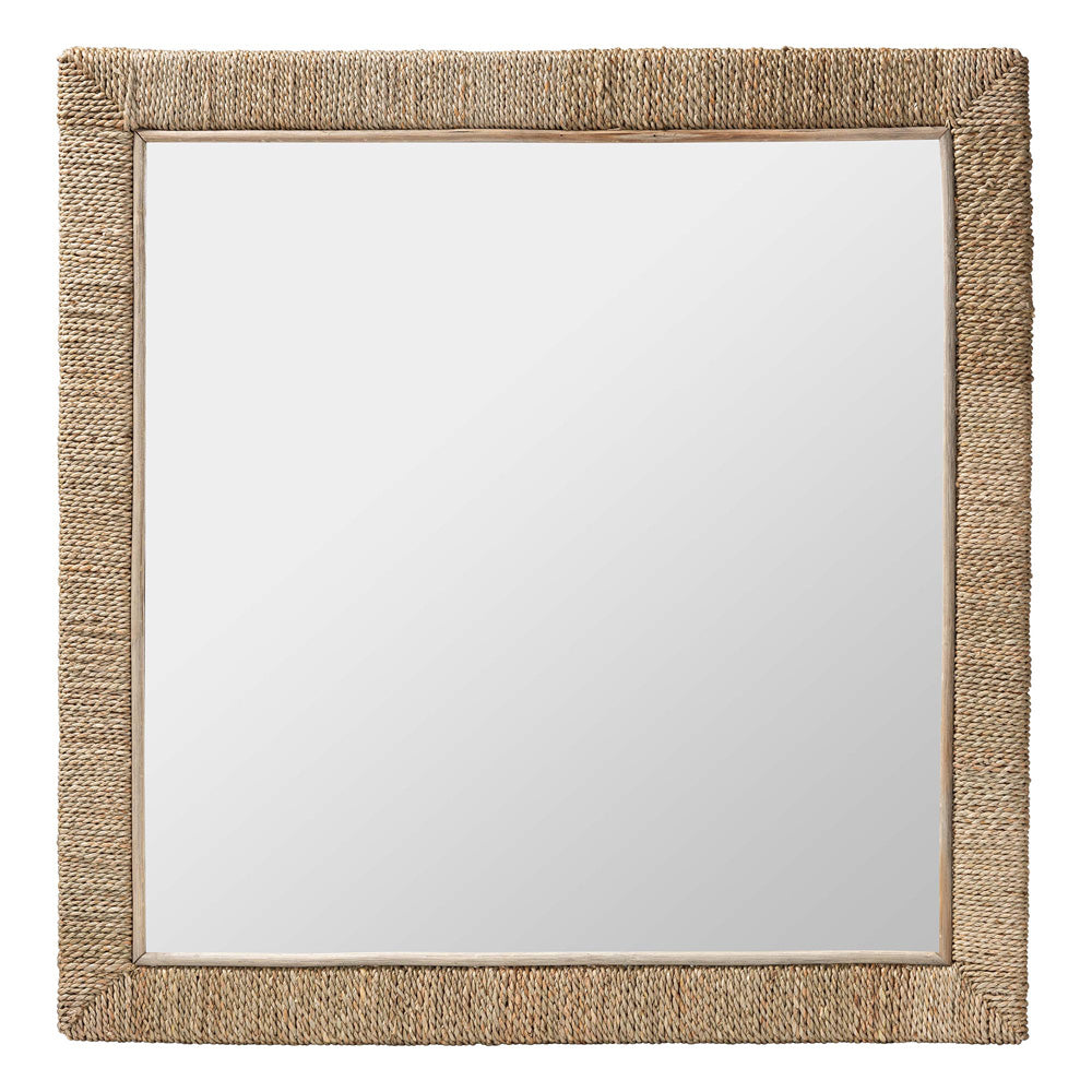 bali & pari - Geralyn Mirror in Natural Seagrass - WS096-Natural Rattan-Mirror view 1