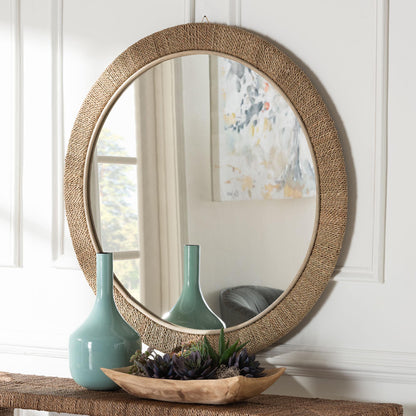 bali & pari - Geralyn Mirror in Natural Seagrass - WS097-Natural Rattan-Mirror view 3