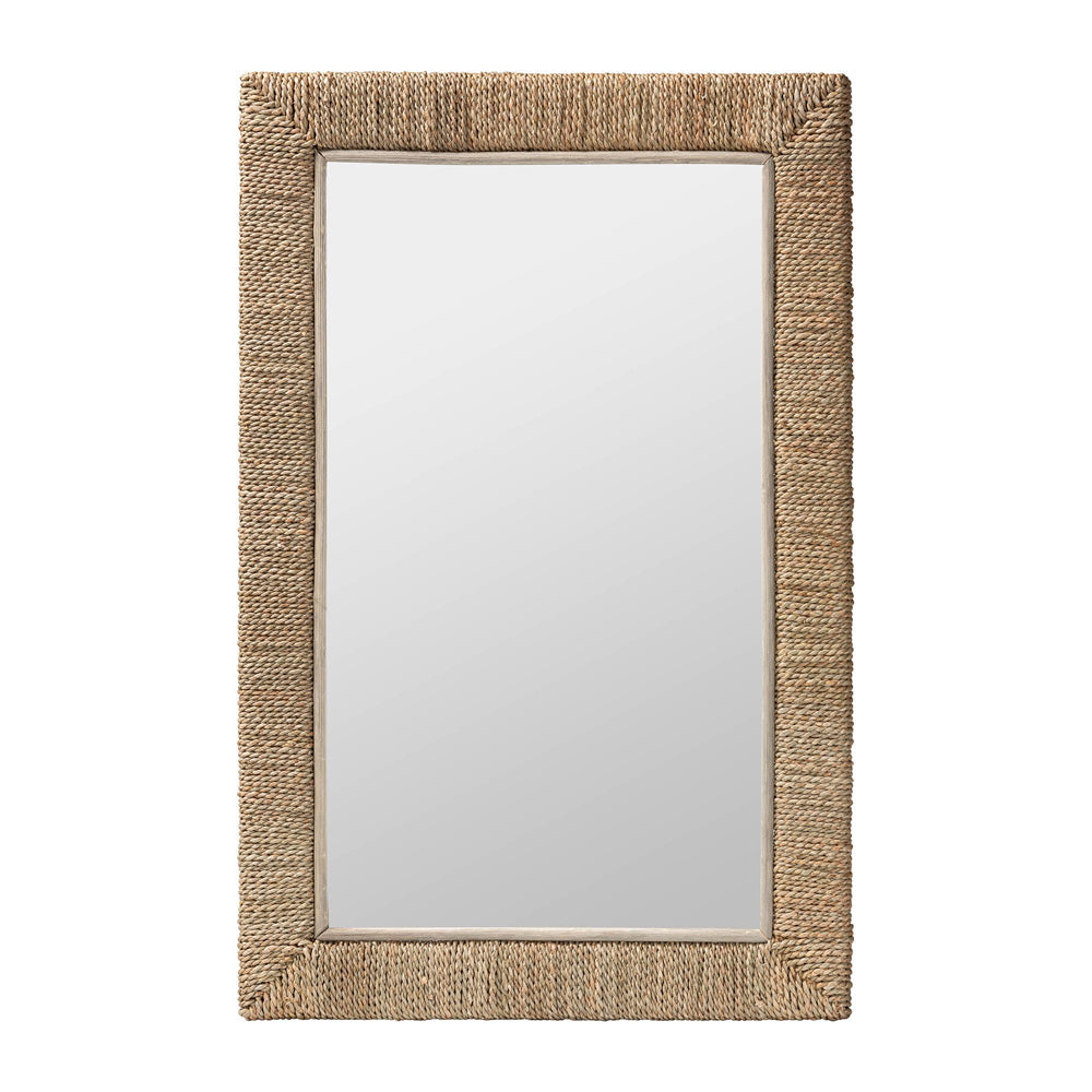 bali & pari - Geralyn Mirror in Natural Seagrass - WS098-Natural Rattan-Mirror view 1