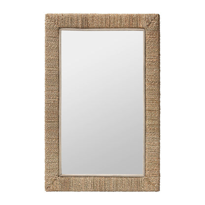 bali & pari - Geralyn Mirror in Natural Seagrass - WS098-Natural Rattan-Mirror view 1