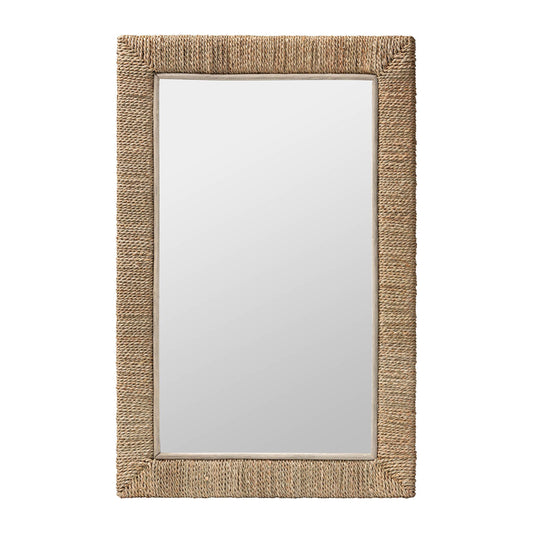 bali & pari - Geralyn Mirror in Natural Seagrass - WS098-Natural Rattan-Mirror view 1