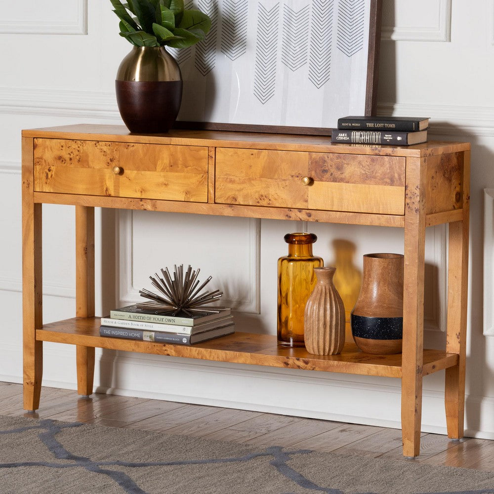 bali & pari - Ghina Console Table in Light Mappa Burl - SVN-1518-Natural Burl Op1-Ghina-Console Table view 8
