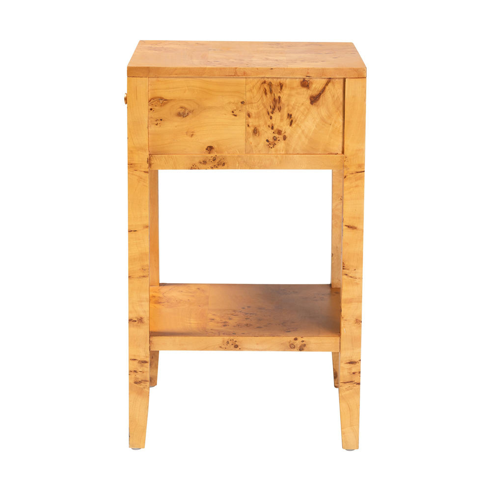bali & pari - Ghina Nightstand in Light Mappa Burl - SVN-1517B-Natural Burl Op1-Ghina-NS view 4