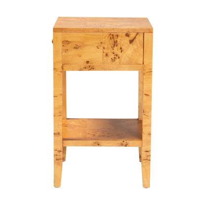 bali & pari - Ghina Nightstand in Light Mappa Burl - SVN-1517B-Natural Burl Op1-Ghina-NS view 4