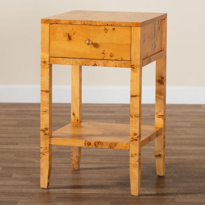 bali & pari - Ghina Nightstand in Light Mappa Burl - SVN-1517B-Natural Burl Op1-Ghina-NS view 9