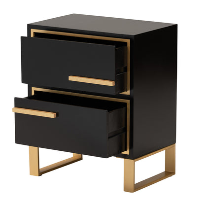 bali & pari - Giolla End Table in Black/Gold - JY21A015-Wood/Metal-Black/Gold-ET view 2
