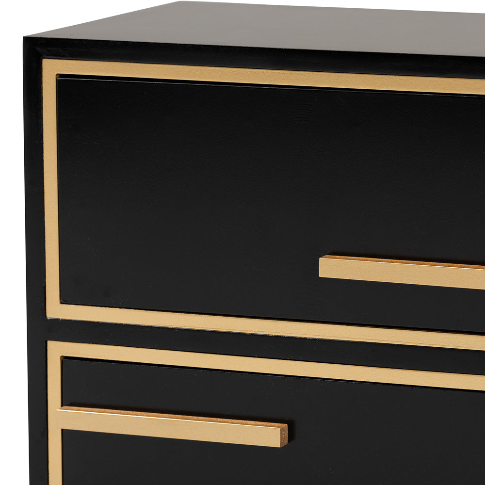 bali & pari - Giolla End Table in Black/Gold - JY21A015-Wood/Metal-Black/Gold-ET view 5