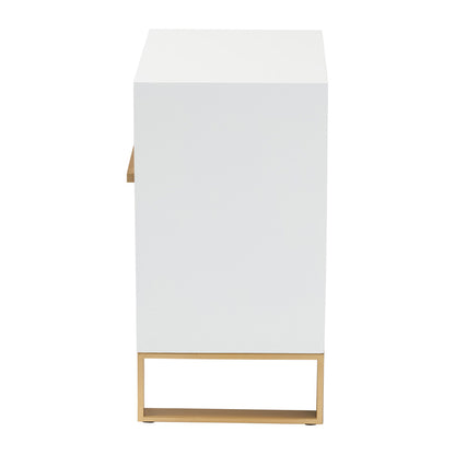 bali & pari - Giolla End Table in White/Gold - JY21A014-Wood/Metal-White/Gold-ET view 4