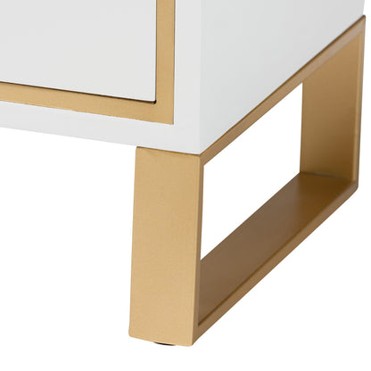bali & pari - Giolla End Table in White/Gold - JY21A014-Wood/Metal-White/Gold-ET view 6