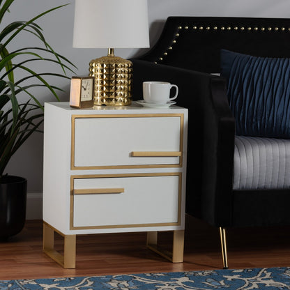 bali & pari - Giolla End Table in White/Gold - JY21A014-Wood/Metal-White/Gold-ET view 8