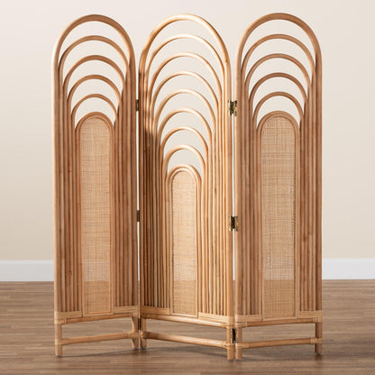 bali & pari - Golda Room Divider in Natural Brown - DW001-Rattan-Natural-RD view 4