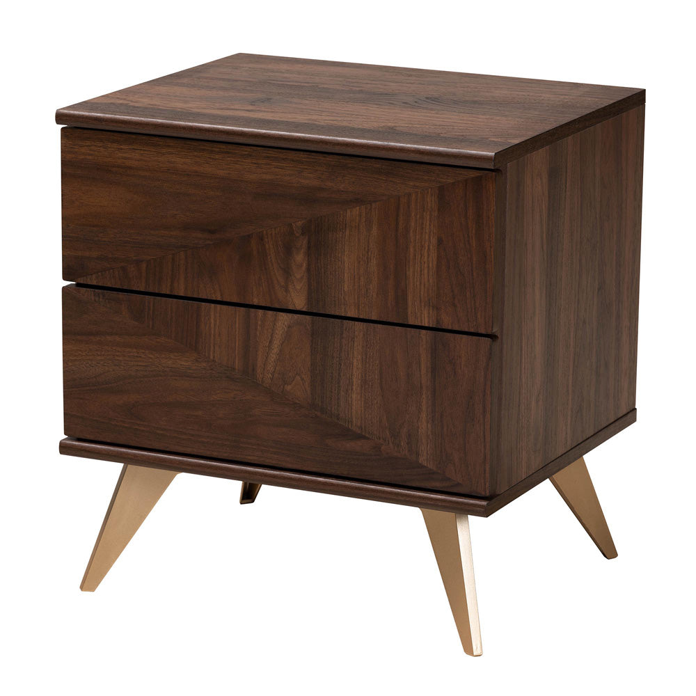 bali & pari - Graceland Nightstand in Walnut Brown/Gold - LV45ST4524WI-CLB-NS view 1