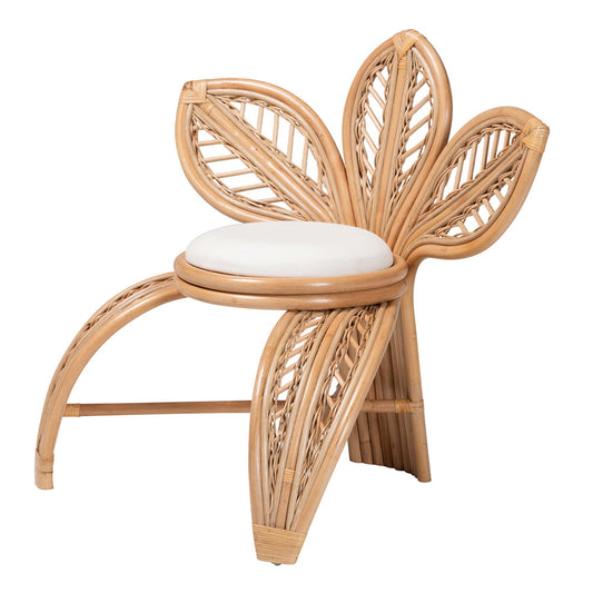 bali & pari - Gresham Chair in White/Natural Brown - Leave-Natural-AC view 1