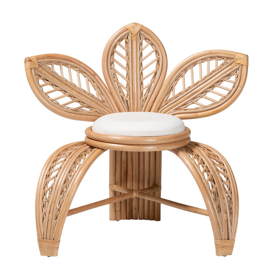 bali & pari - Gresham Chair in White/Natural Brown - Leave-Natural-AC view 2
