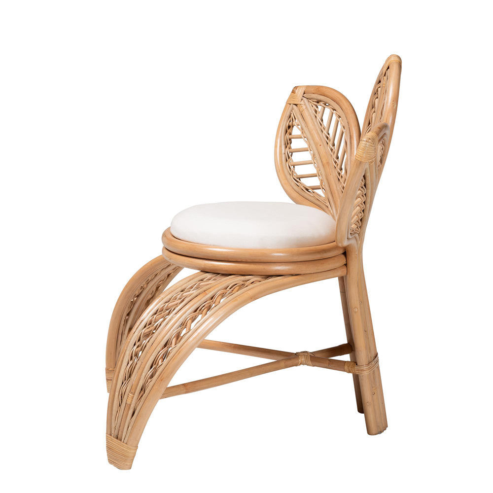 bali & pari - Gresham Chair in White/Natural Brown - Leave-Natural-AC view 3