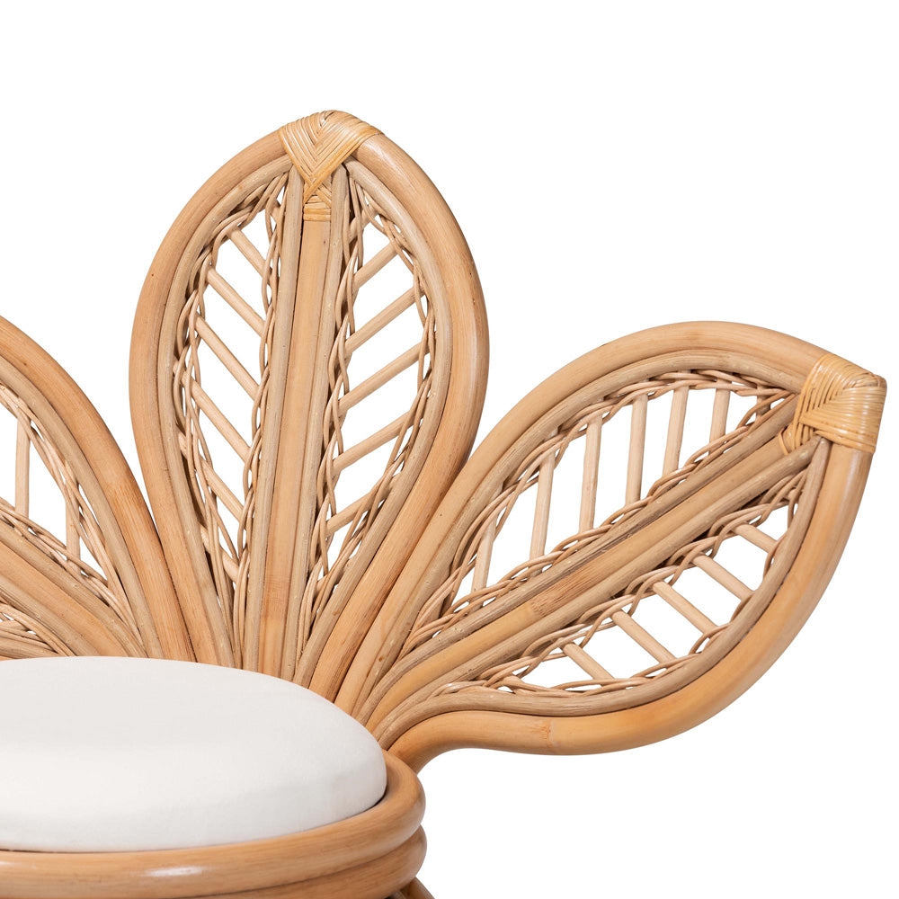 bali & pari - Gresham Chair in White/Natural Brown - Leave-Natural-AC view 5