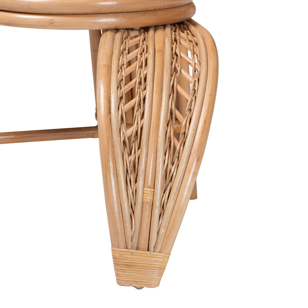 bali & pari - Gresham Chair in White/Natural Brown - Leave-Natural-AC view 6