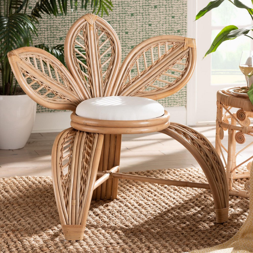 bali & pari - Gresham Chair in White/Natural Brown - Leave-Natural-AC view 8