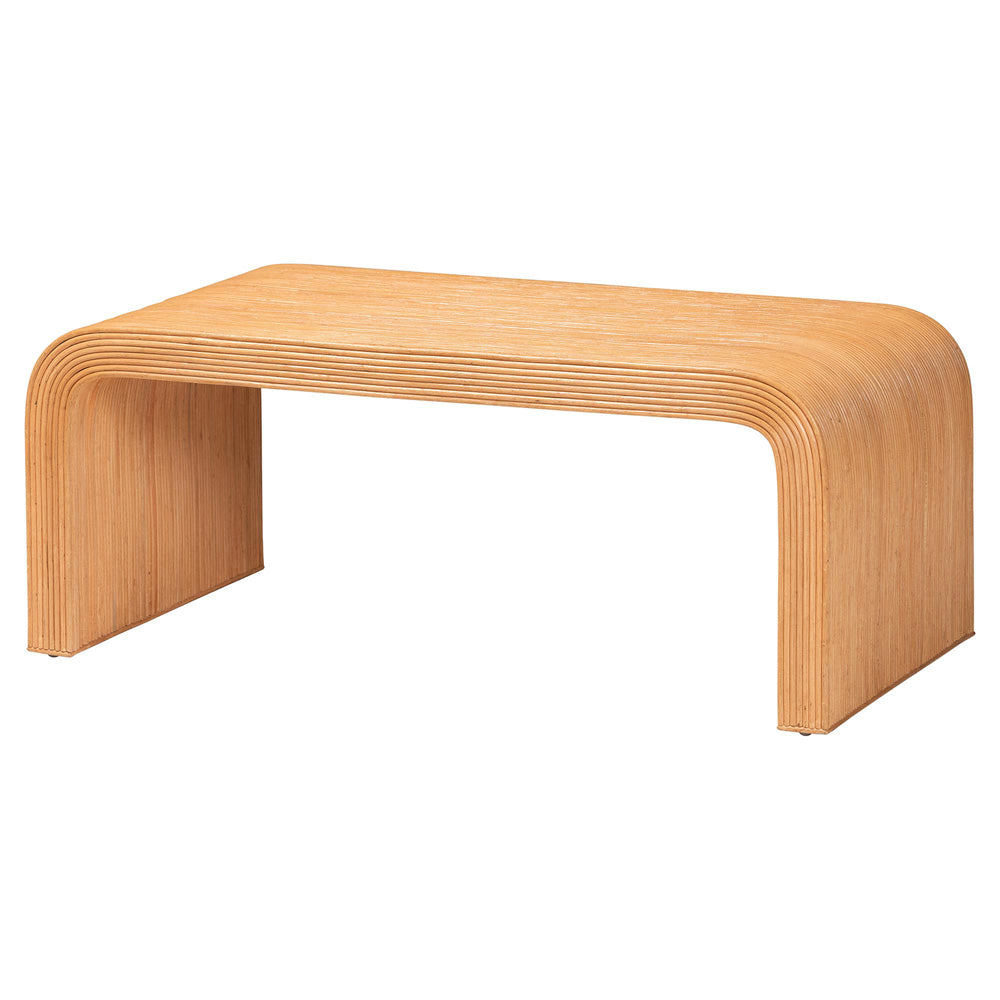 bali & pari - Guevara Coffee Table in Light Honey - Waterfall-Light Honey-Rattan-CT view 1