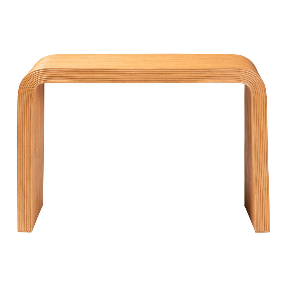 bali & pari - Guevara Console Table in Light Honey - Waterfall Model 1-Light Honey-Rattan-Console Table view 2