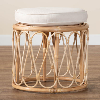 bali & pari - Hachiro Ottoman Footstool in Natural/White - WS073-Natural Rattan-Stool view 6
