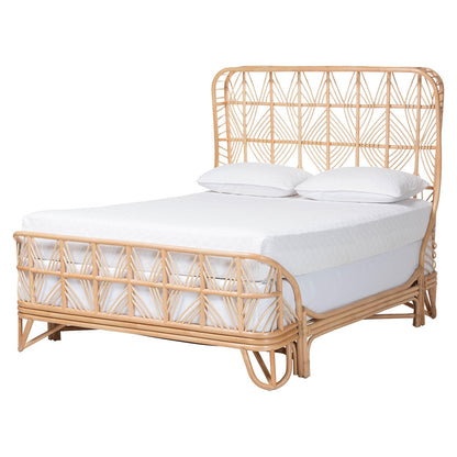 bali & pari - Hadley Queen Size Bed Frame in Natural - Hadley-Natural/Rattan-Queen view 1