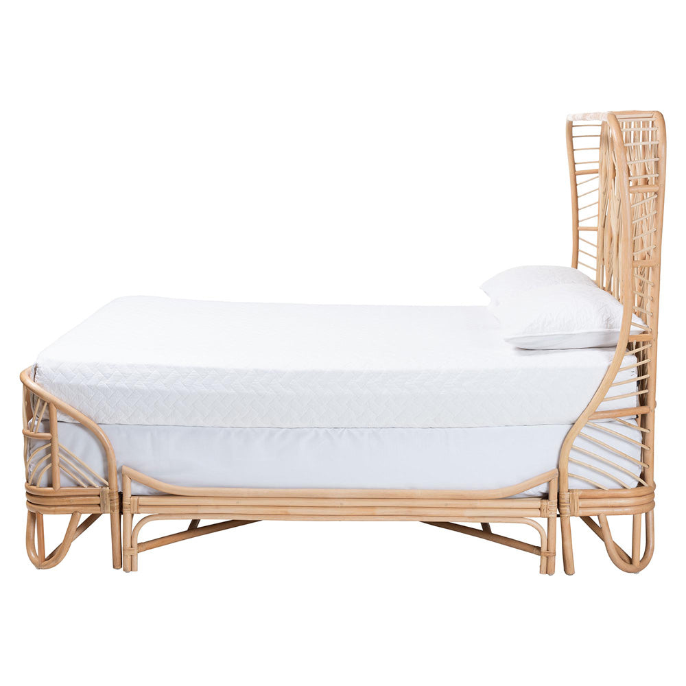 bali & pari - Hadley Queen Size Bed Frame in Natural - Hadley-Natural/Rattan-Queen view 2