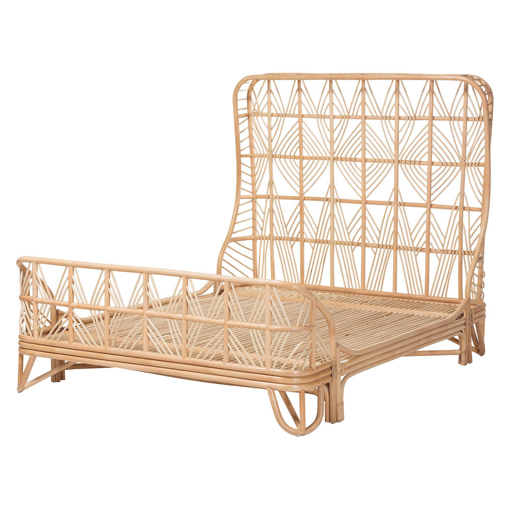 bali & pari - Hadley Queen Size Bed Frame in Natural - Hadley-Natural/Rattan-Queen view 3