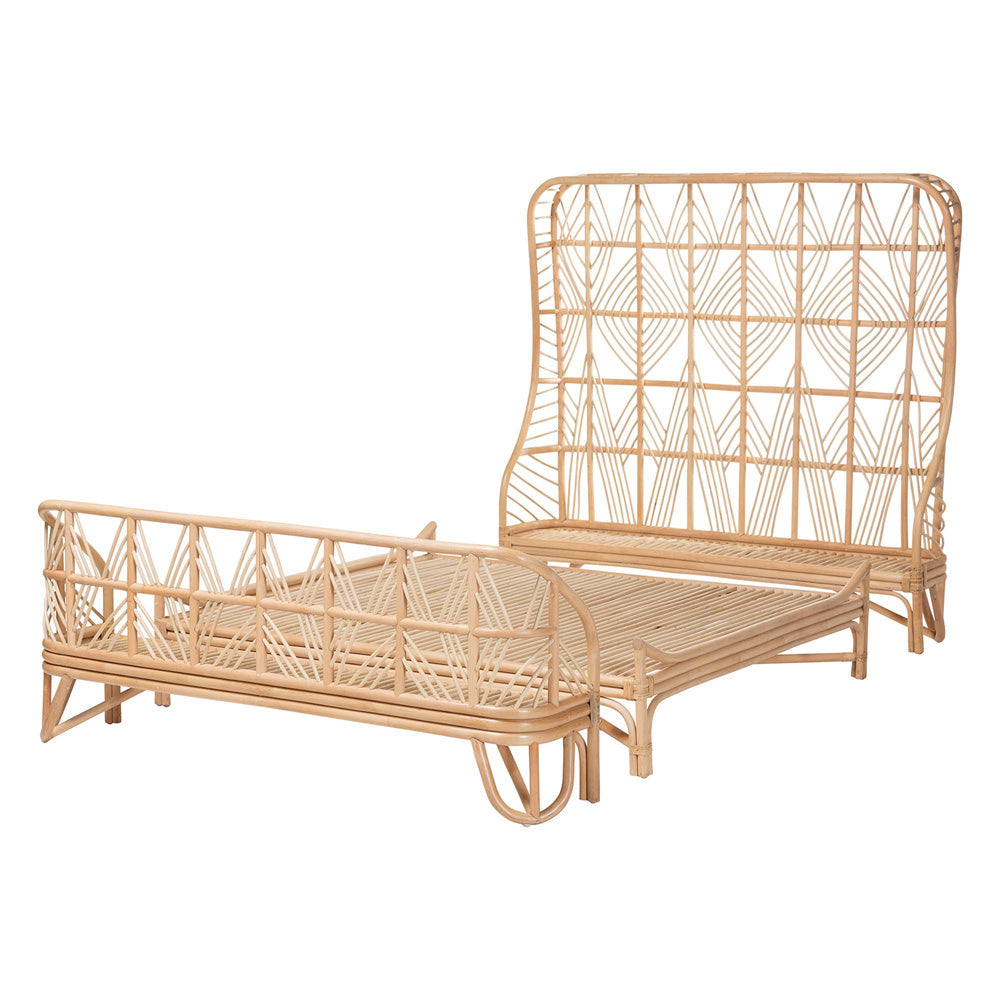 bali & pari - Hadley Queen Size Bed Frame in Natural - Hadley-Natural/Rattan-Queen view 4