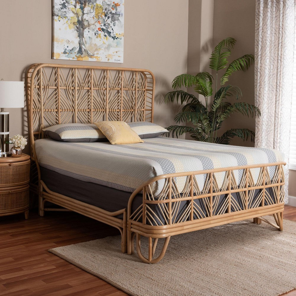 bali & pari - Hadley Queen Size Bed Frame in Natural - Hadley-Natural/Rattan-Queen view 9