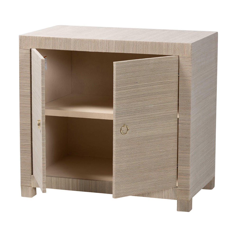 bali & pari  - Halen Storage Cabinet in Beige - Halen-Beige-Cabinet view 2